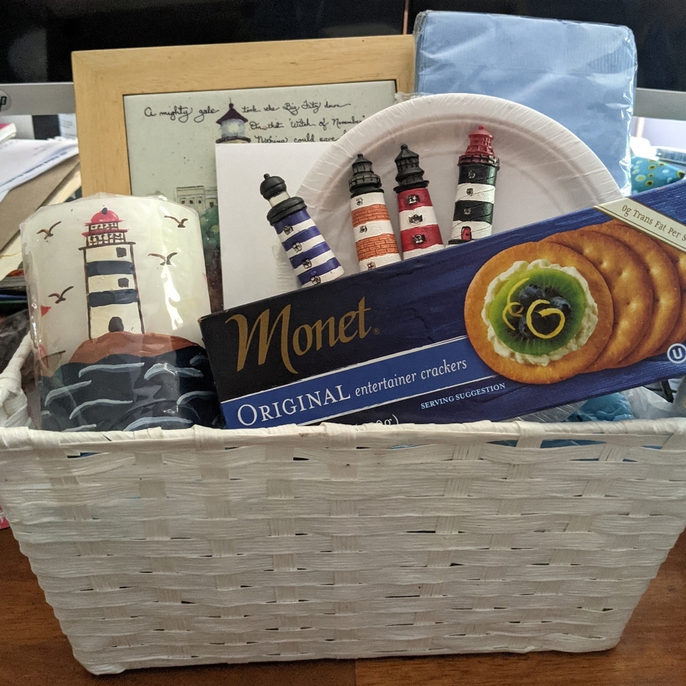 Lighthouse theme gift basket